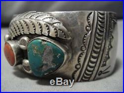 Very Rare Colorado Turquoise Vintage Navajo Sterling Silver Bracelet Old