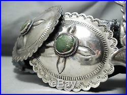 Very Rare Early Cerrillos Turquoise Vintage Navajo Sterling Silver Concho Belt