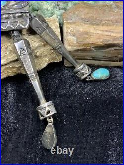 Very Rare! HEAVY, Zuni Tom Weahkee Sterling Silver & Turquoise Bolo, 85.4g