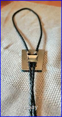 Very Rare! Native American Bolo Tie David Yellowhorse Turquoise & Silver Horse