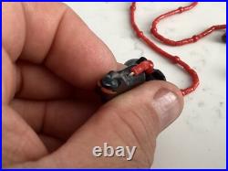 Very Rare Native American Indian Peterson Jaun Onyx Coral Bear Necklace Nr