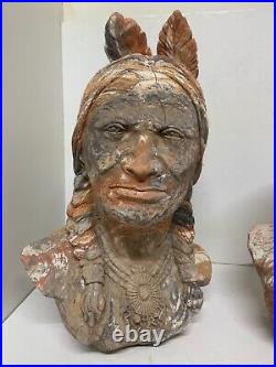 Very Rare Native American Indian busts stone QTY 2