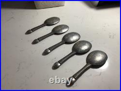 Very Rare Set Of (5) Native American Indian Turtle Spoons Must See No Reserve