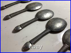 Very Rare Set Of (5) Native American Indian Turtle Spoons Must See No Reserve