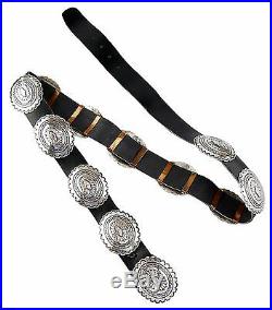 Very Rare Tom Willetc Signed Navajo Concho Belt in. 925 Sterling Silver