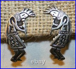 Very Rare Tommy Singer Sterling Silver Kokopelli Clip On Earrings Signed T