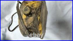 Very Rare, Unusual Large Tin REVOLUTIONARY WAR CANTEEN/ Native American Rawhide