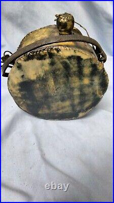 Very Rare, Unusual Large Tin REVOLUTIONARY WAR CANTEEN/ Native American Rawhide