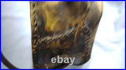 Very Rare, Unusual Large Tin REVOLUTIONARY WAR CANTEEN/ Native American Rawhide