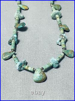 Very Rare Vintage Santo Domingo Rare Turquoise Sterling Silver Necklace