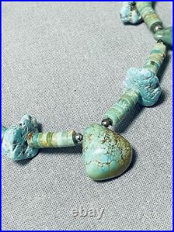 Very Rare Vintage Santo Domingo Rare Turquoise Sterling Silver Necklace