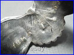 Very Rare Vintage Yuma Sterling Silver Eagle Heavy Bracelet