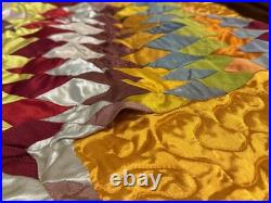 Very rare Native American Star Quilt, Satin, hand quilted star from 1921