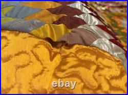 Very rare Native American Star Quilt, Satin, hand quilted star from 1921