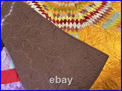 Very rare Native American Star Quilt, Satin, hand quilted star from 1921