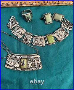 Victoria Adams Sterling Native American 4 Piece Turquoise Vintage LOT-RARE