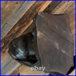 Vintage 10.5 Hand Carved Native American Chief Bust Wood Sculpture Rare Unique