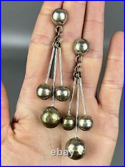 Vintage 1940's Old Pawn Harvey Era Navajo Sterling Silver Earrings SUPER RARE