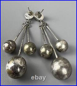 Vintage 1940's Old Pawn Harvey Era Navajo Sterling Silver Earrings SUPER RARE