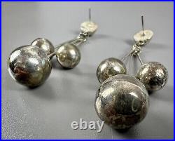 Vintage 1940's Old Pawn Harvey Era Navajo Sterling Silver Earrings SUPER RARE