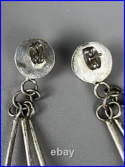 Vintage 1940's Old Pawn Harvey Era Navajo Sterling Silver Earrings SUPER RARE