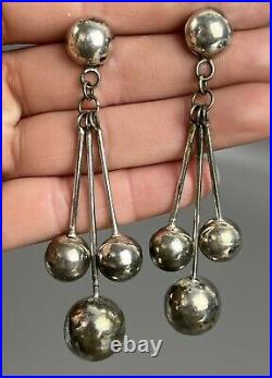 Vintage 1940's Old Pawn Harvey Era Navajo Sterling Silver Earrings SUPER RARE