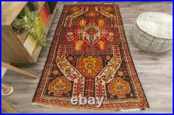 Vintage 7'x4' Caucasian ethnic Rug nomadic tribal handwoven veg dye Wool carpet
