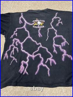 Vintage 90's American thunder native American Indian T-shirt Size 2XL Boxy RARE