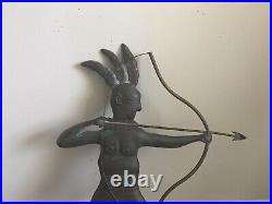 Vintage Antique Copper Native American Weathervane Indian Rare Early 1900s