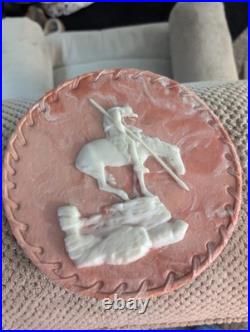 Vintage Art Pottery Plate End Of The Trail Native American Rare