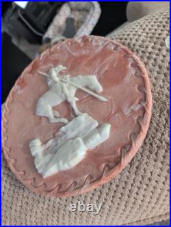 Vintage Art Pottery Plate End Of The Trail Native American Rare