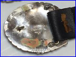 Vintage E&C Fierro Navajo Native American Sterling Silver Lapis Concho Belt RARE