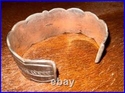 Vintage Fred Peshlakai Cuff! Rare! Wow! Hallmarked, 3 Blue Cabs, Rare! Size 7
