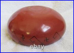 Vintage Maricopa Indian Pottery Rare Decorated Whirling Logs Design Bowl Vase