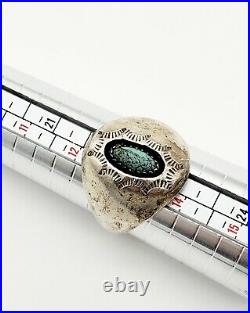 Vintage Men's Navajo Sterling Silver & Turquoise Ring size 13 RARE 13.73 gr