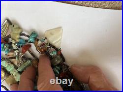 Vintage Mixed Materials Native American 3 Strands Necklace RARE