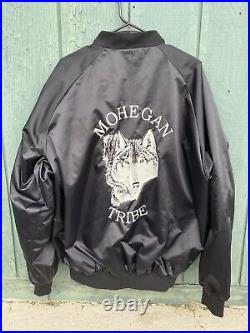 Vintage Mohegan Tribe Native American Navajo Tribal Satin Jacket Mens XL Rare