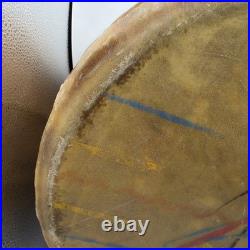 Vintage NATIVE AMERICAN TRIBAL Artifact Painted LOG DRUM 1920s RARE Large 16