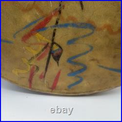 Vintage NATIVE AMERICAN TRIBAL Artifact Painted LOG DRUM 1920s RARE Large 16