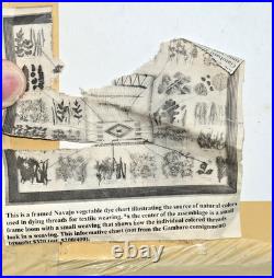 Vintage Native American Framed Navajo Vegetable Dye Chart Rare Collectable