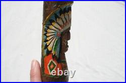 Vintage Native American Hand Carved Indian Cane Folk Art Stunner Unique Rare USA