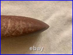 Vintage Native American Indian Grooved Axe Head Rare Red Stone