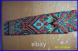 Vintage Native American Indian seed beaded ceremonial sash belt. RARE UNIQUE