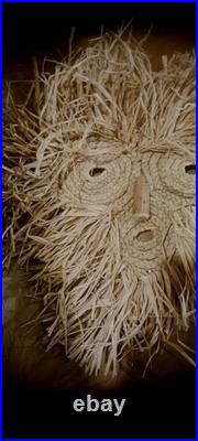 Vintage Native American Iroquois Corn Husk Mask Handmade Rare Htf