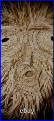 Vintage Native American Iroquois Corn Husk Mask Handmade Rare Htf