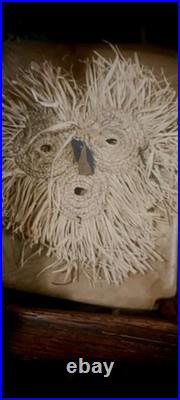 Vintage Native American Iroquois Corn Husk Mask Handmade Rare Htf