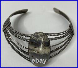 Vintage Native American Neck Cuff One Of A Kind Rare Jewelry Stainless Jasper