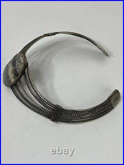 Vintage Native American Neck Cuff One Of A Kind Rare Jewelry Stainless Jasper