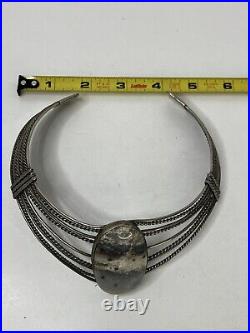 Vintage Native American Neck Cuff One Of A Kind Rare Jewelry Stainless Jasper