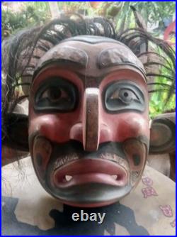 Vintage Native American Nwc Carved Mask Copper Quality Unique Rare